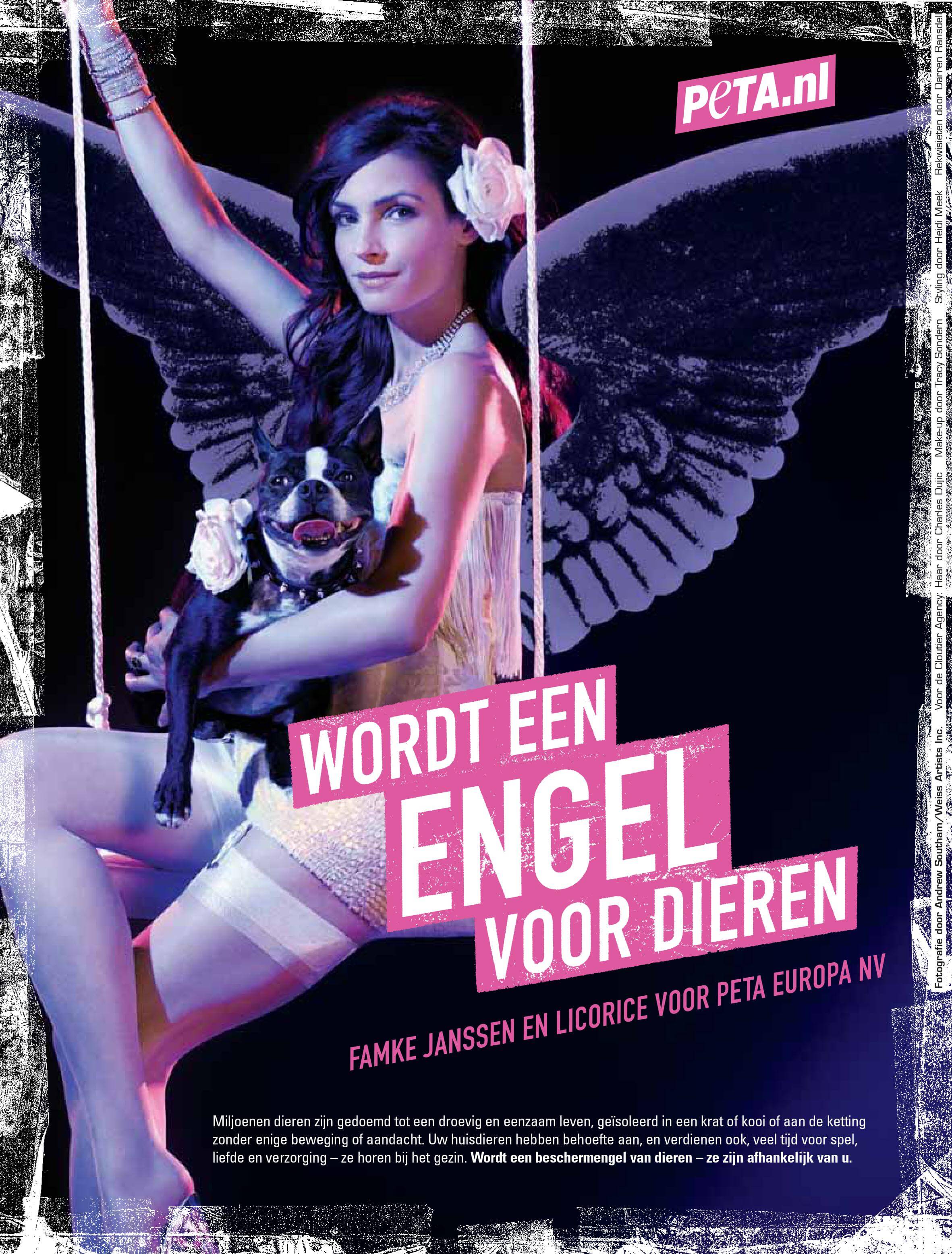 Famke Janssen is een ‘Engel voor Dieren’ in nieuwe sexy reclame