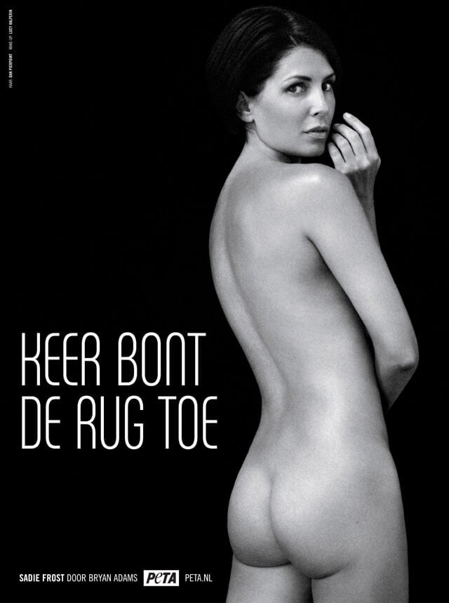 Bryan Adams fotografeert Sadie Frost voor anti-bontadvertentie van PETA